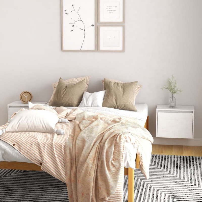 vidaXL Armario de pared 2 uds madera maciza de pino blanco 45x30x35 cm