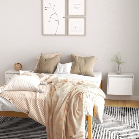 vidaXL Armario de pared 2 uds madera maciza de pino blanco 45x30x35 cm