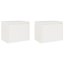 vidaXL Armario de pared 2 uds madera maciza de pino blanco 45x30x35 cm