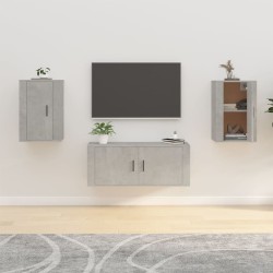 vidaXL Muebles para TV de pared 2 uds gris hormigón 40x34,5x60 cm
