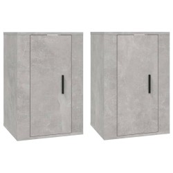 vidaXL Muebles para TV de pared 2 uds gris hormigón 40x34,5x60 cm