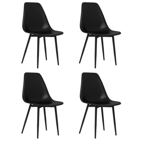 vidaXL Sillas de comedor 4 unidades negras PP