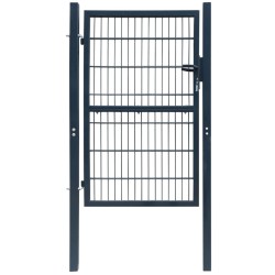 vidaXL Cancela de valla 2D individual gris antracita 106x230 cm