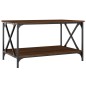 vidaXL Mesa de centro madera y hierro roble marrón 80x50x45 cm