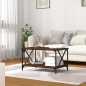 vidaXL Mesa de centro madera y hierro roble marrón 80x50x45 cm