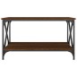 vidaXL Mesa de centro madera y hierro roble marrón 80x50x45 cm
