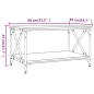 vidaXL Mesa de centro madera y hierro roble marrón 80x50x45 cm