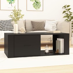 vidaXL Mesa de centro madera contrachapada negro 100x50,5x35 cm