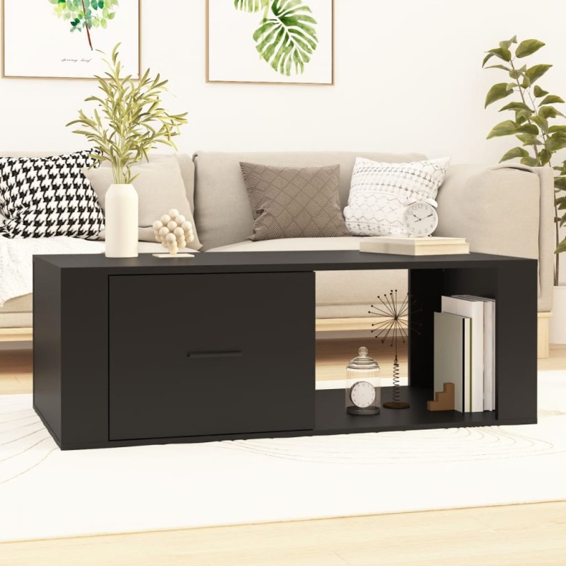 vidaXL Mesa de centro madera contrachapada negro 100x50,5x35 cm vidaXL Mesa de centro madera contrachapada negro 100x50,5x35 cm