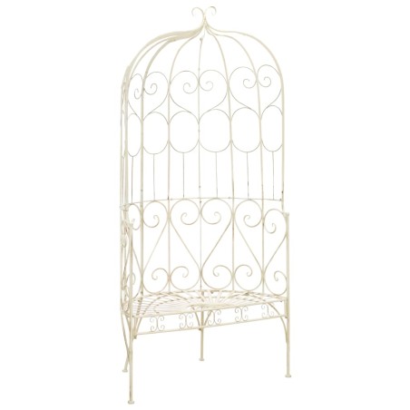 vidaXL Banco de jardín 95 cm hierro color blanco antiguo