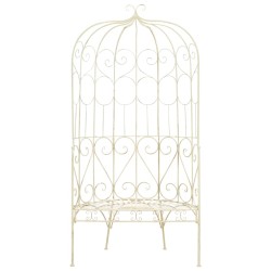 vidaXL Banco de jardín 95 cm hierro color blanco antiguo