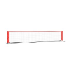 vidaXL Red de tenis poliéster negro y rojo 500x100x87 cm