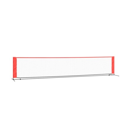 vidaXL Red de tenis poliéster negro y rojo 500x100x87 cm