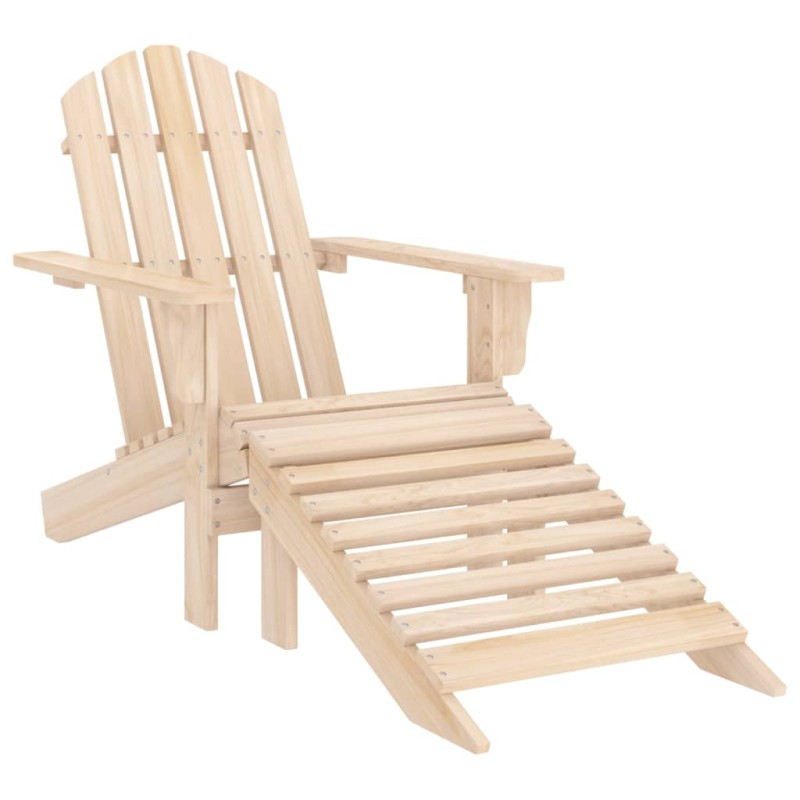 vidaXL Silla de jardín Adirondack con otomana madera maciza de abeto vidaXL Silla de jardín Adirondack con otomana madera maciza de abeto