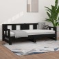 vidaXL Sofá cama extraíble madera maciza de pino negro 2x(90x200) cm vidaXL Sofá cama extraíble madera maciza de pino negro 2x(90x200) cm