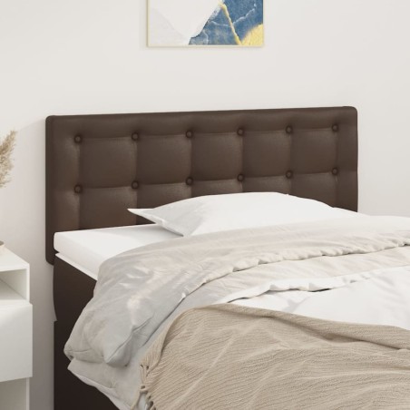 vidaXL Cabecero de cuero sintético marrón 90x5x78/88 cm
