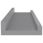 vidaXL Estantes de pared 4 unidades gris 40x9x3 cm vidaXL Estantes de pared 4 unidades gris 40x9x3 cm