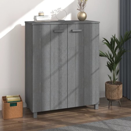 vidaXL Zapatero HAMAR madera maciza pino gris oscuro 85x40x108 cm