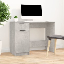 vidaXL Escritorio de madera contrachapada gris hormigón 100x50x75 cm