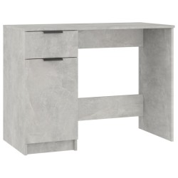 vidaXL Escritorio de madera contrachapada gris hormigón 100x50x75 cm