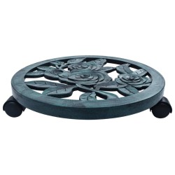 vidaXL Soporte con ruedas para plantas 6 unidades plástico verde 38 cm