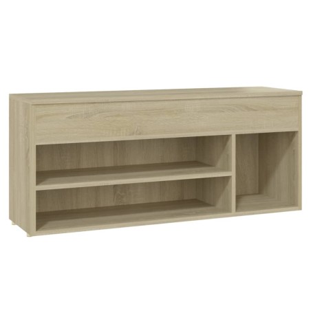 vidaXL Banco zapatero madera contrachapada roble Sonoma 105x30x45 cm