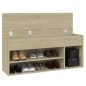 vidaXL Banco zapatero madera contrachapada roble Sonoma 105x30x45 cm vidaXL Banco zapatero madera contrachapada roble Sonoma 105x30x45 cm