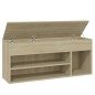 vidaXL Banco zapatero madera contrachapada roble Sonoma 105x30x45 cm vidaXL Banco zapatero madera contrachapada roble Sonoma 105x30x45 cm