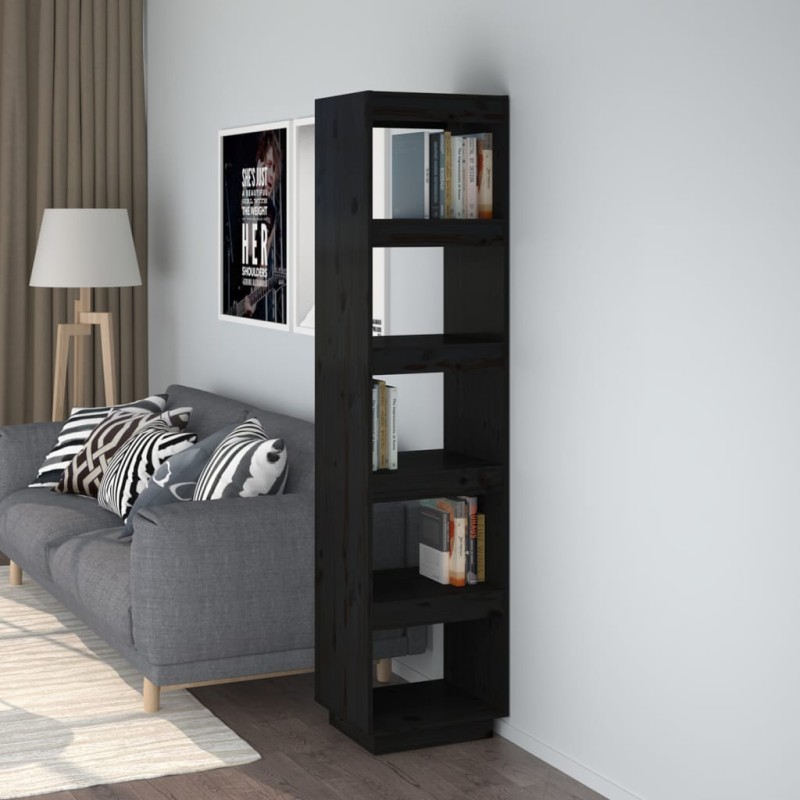 vidaXL Estantería/divisor de espacios madera pino negro 40x35x167 cm vidaXL Estantería/divisor de espacios madera pino negro 40x35x167 cm