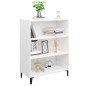 vidaXL Aparador madera contrachapada blanco brillante 69,5x32,5x90 cm