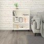 vidaXL Aparador madera contrachapada blanco brillante 69,5x32,5x90 cm