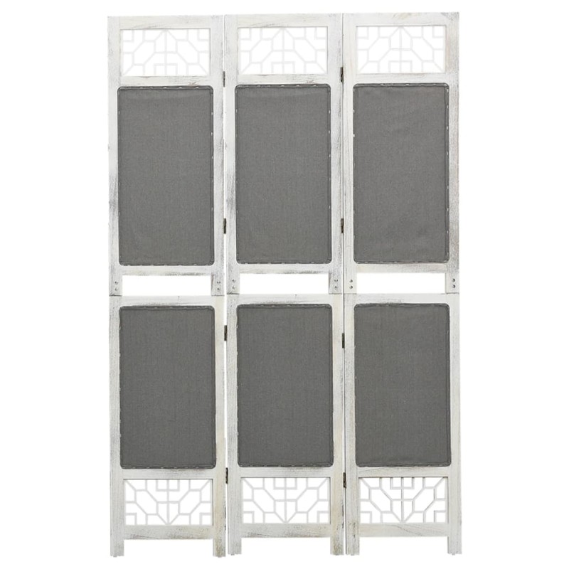 vidaXL Biombo divisor de 3 paneles de tela gris 105x165 cm vidaXL Biombo divisor de 3 paneles de tela gris 105x165 cm