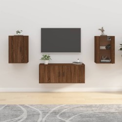 vidaXL Muebles para TV de pared 2 uds roble marrón 40x34,5x60 cm