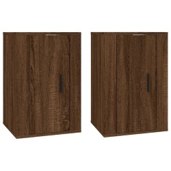 vidaXL Muebles para TV de pared 2 uds roble marrón 40x34,5x60 cm