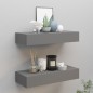 vidaXL Estantes de pared con cajón 2 uds MDF gris 60x23,5x10 cm vidaXL Estantes de pared con cajón 2 uds MDF gris 60x23,5x10 cm