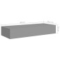 vidaXL Estantes de pared con cajón 2 uds MDF gris 60x23,5x10 cm vidaXL Estantes de pared con cajón 2 uds MDF gris 60x23,5x10 cm