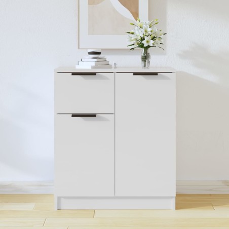 vidaXL Aparador de madera contrachapada blanco 60x30x70 cm