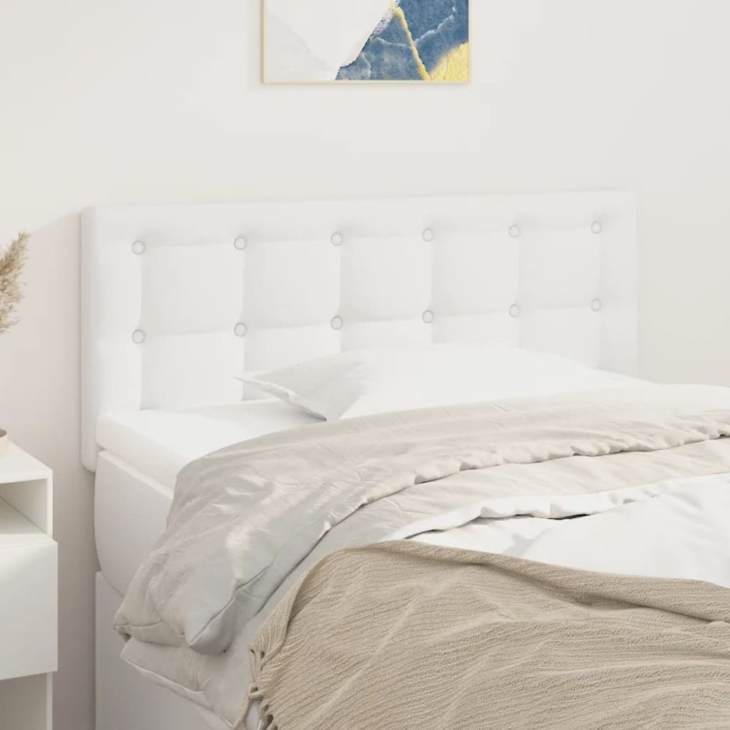 vidaXL Cabecero de cuero sintético blanco 90x5x78/88 cm