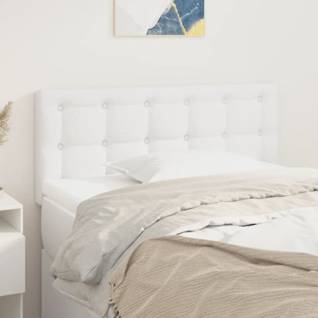 vidaXL Cabecero de cuero sintético blanco 90x5x78/88 cm