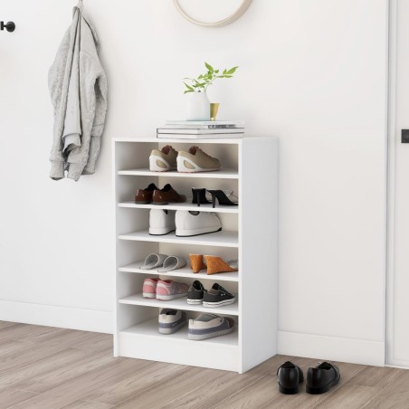 vidaXL Mueble zapatero de madera contrachapada blanco 60x35x92 cm