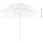 vidaXL Sombrilla de playa Hawaii blanca 240 cm vidaXL Sombrilla de playa Hawaii blanca 240 cm