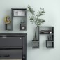 vidaXL Estantes de pared 2 uds contrachapado gris brillante 50x15x50cm