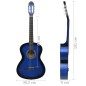 vidaXL Guitarra clásica para principiantes madera de tilo azul 4/4 39" vidaXL Guitarra clásica para principiantes madera de tilo azul 4/4 39"