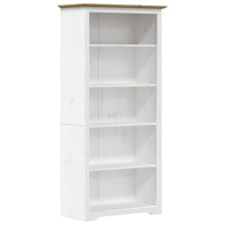 vidaXL Librería BODO 5 estantes madera maciza pino marrón 80x38x180 cm