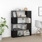 vidaXL Estantería/divisor de espacios negro brillo 100x24x124 cm vidaXL Estantería/divisor de espacios negro brillo 100x24x124 cm