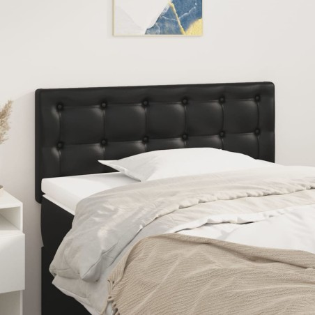 vidaXL Cabecero de cuero sintético negro 100x5x78/88 cm