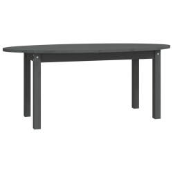 vidaXL Mesa de centro de madera maciza de pino gris 110x55x45 cm