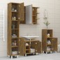 vidaXL Armario de baño madera contrachapada roble ahumado 30x30x179 cm vidaXL Armario de baño madera contrachapada roble ahumado 30x30x179 cm