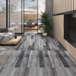vidaXL Lamas para suelo PVC autoadhesivas gris brillante 5,02 m² 2 mm