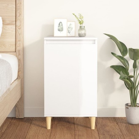 vidaXL Mesita de noche madera contrachapada blanco brillo 40x35x70 cm